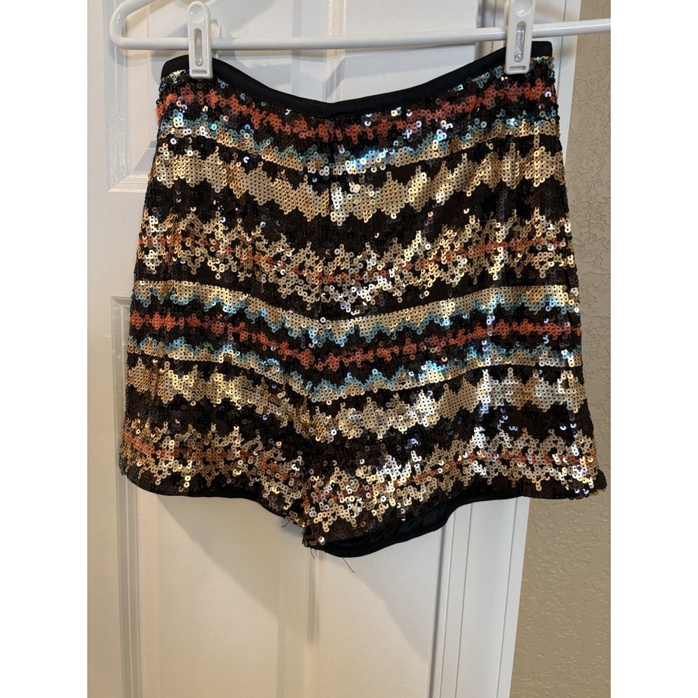 Bebe High Waisted Sequin Shorts, Medium, Bling Party